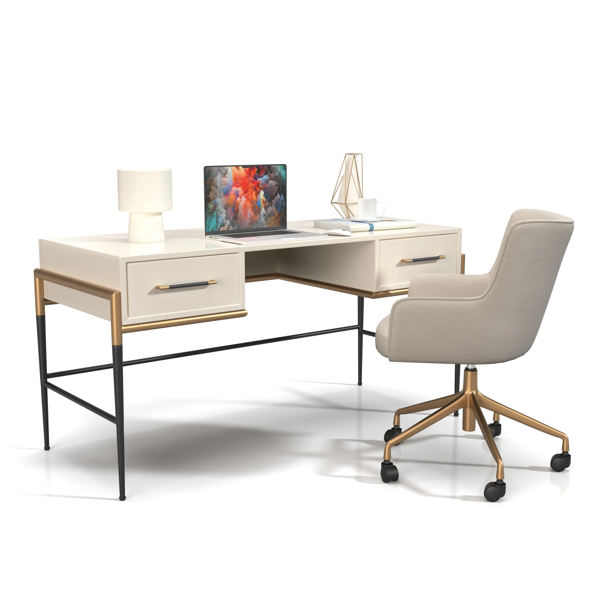 Office Set 01 3D Model_01